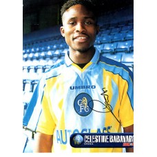 Signed picture of Celestine Babayaro the Chelsea footballer. 